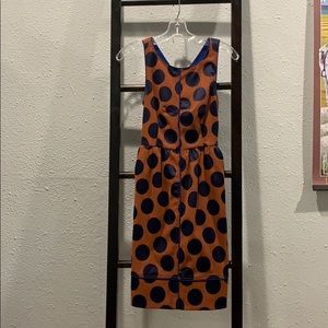 Orange polka dot Anthropologie dress
